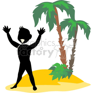 300x300 Royalty Free Man Stuck On Island Yelling For Help 162080 Vector