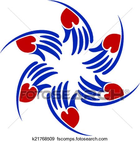 450x458 Clip Art Of Vector Of Helping Heart Hands Logo K21768509
