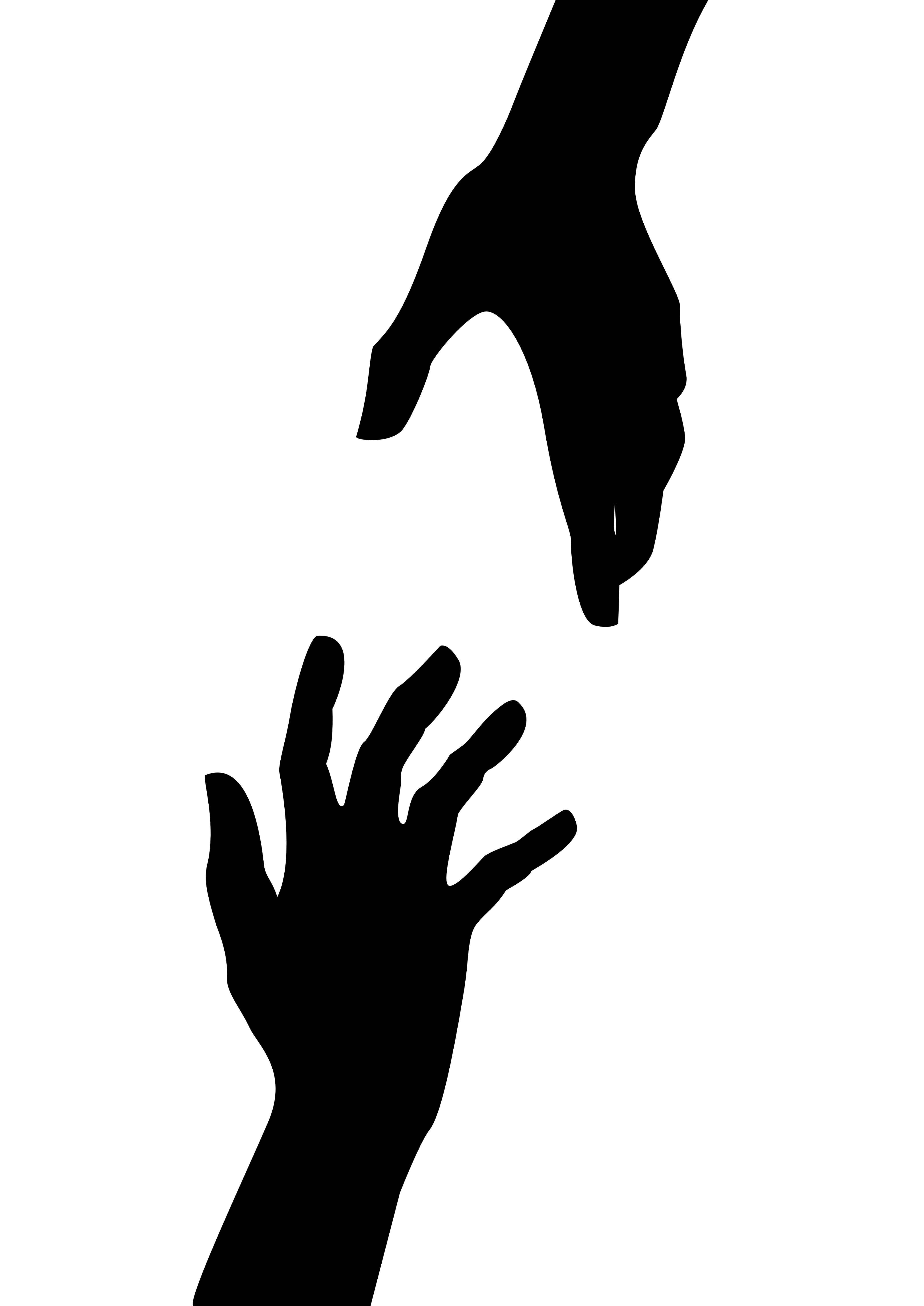 4172x5895 Helping Hand Clipart Black And White