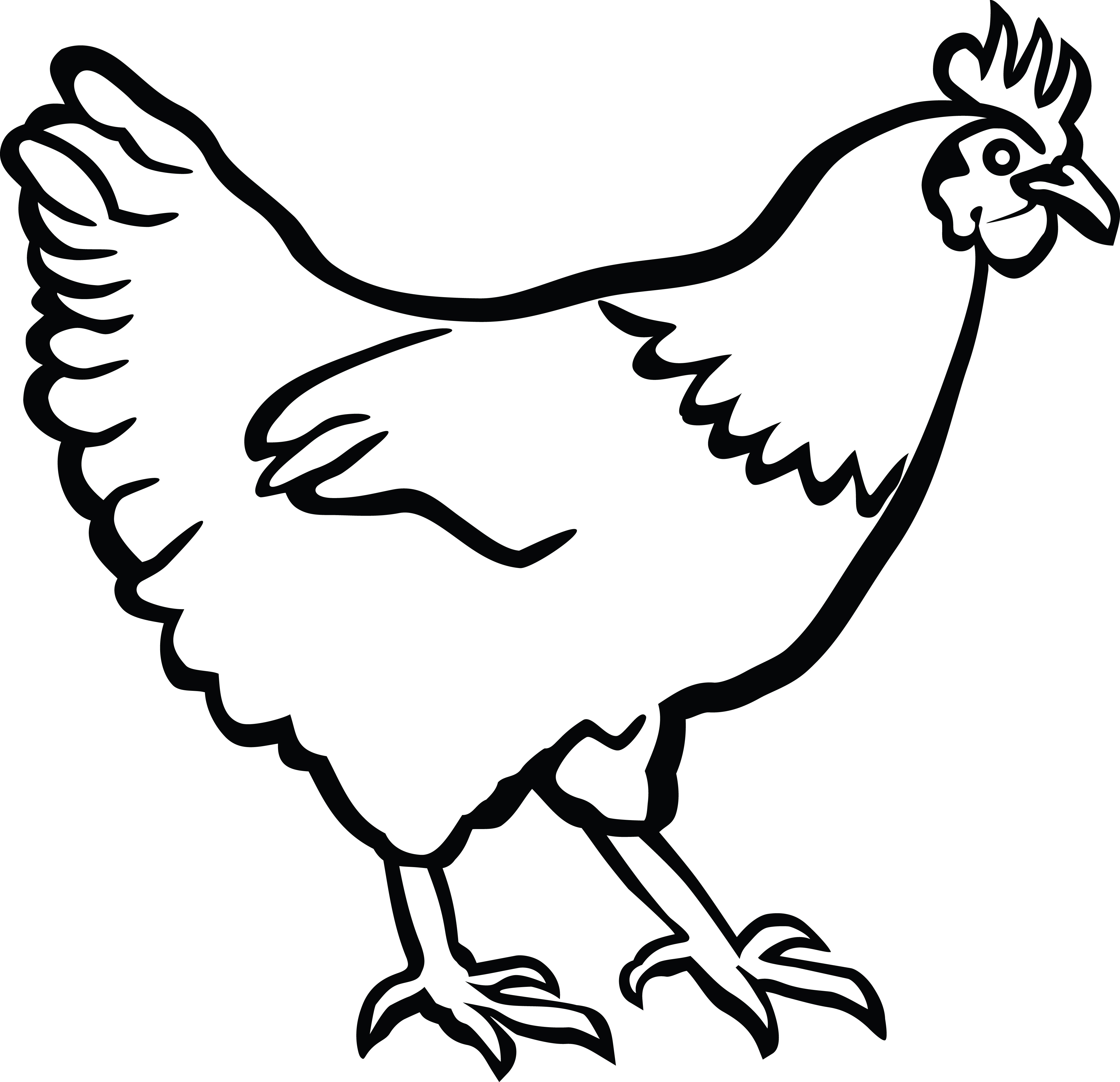4000x3867 Monochrome Clipart Hen