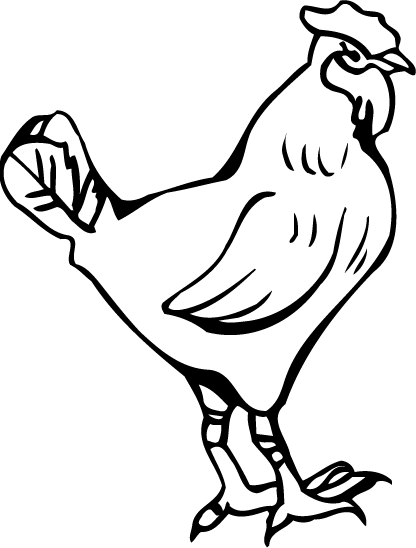 416x548 Rooster Clipart Black And White Free Images