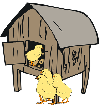 388x400 Hen House Clipart