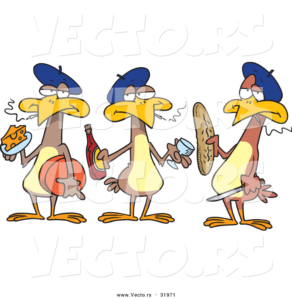 1024x1044 Cartoon Vector Of Three French Hens By Toonaday