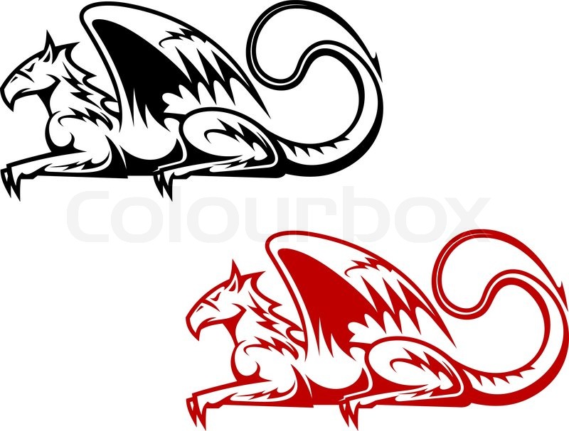 800x607 Vintage Heraldic Griffin Symbols For Heraldry Design Stock
