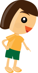 156x296 Pointing Here Girl Clip Art