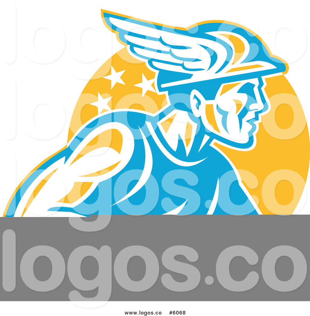1024x1044 Royalty Free Vector Of A Logo Of A Retro Mercury Or Greek God