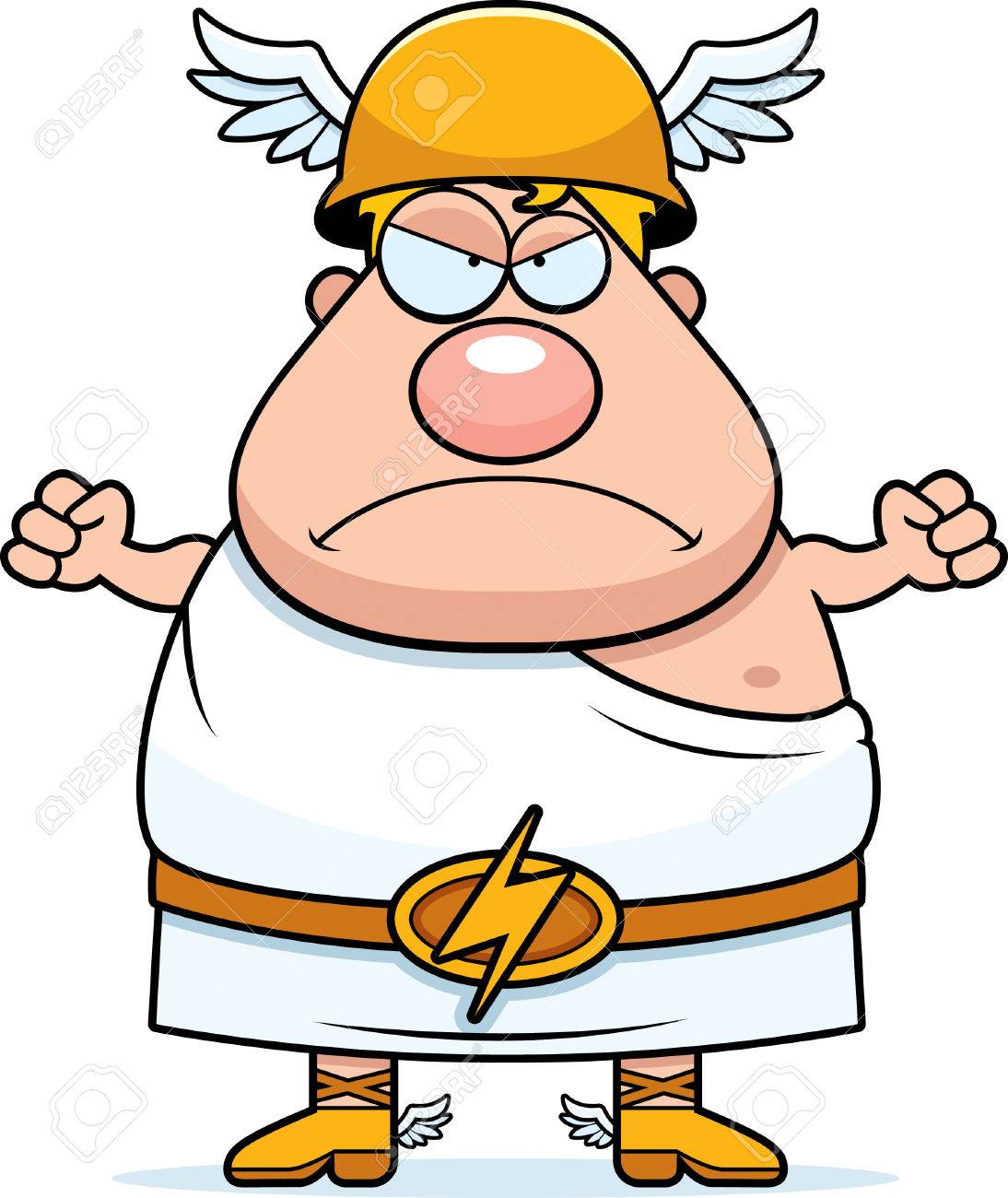 1094x1300 A Cartoon Illustration Of The Greek God Hermes Looking Angry