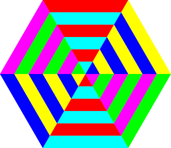 600x520 Hexagon Triangle Rainbow Clip Art