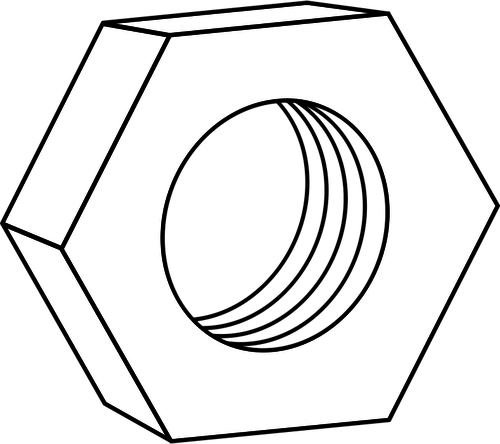 500x444 Hexagon Nut Clipart