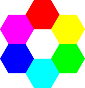288x300 Rainbow Hexagons Clip Art