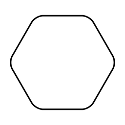 256x256 Hexagon Shape Stroke Icon