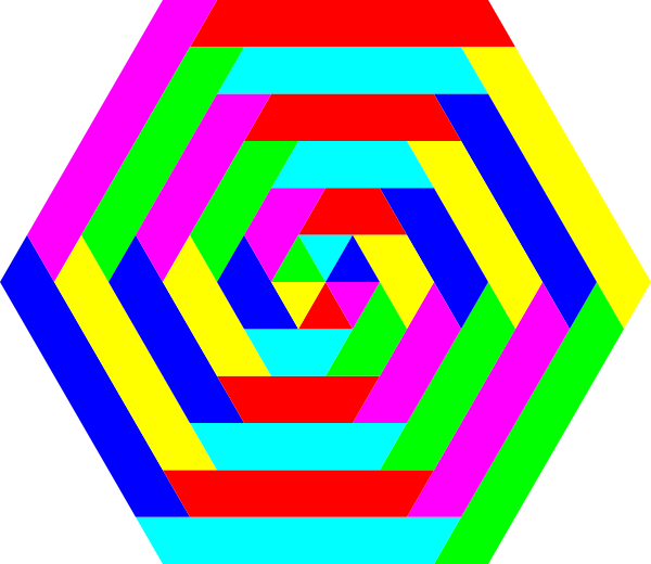 600x520 Hexagon Rainbow Colors Clip Art