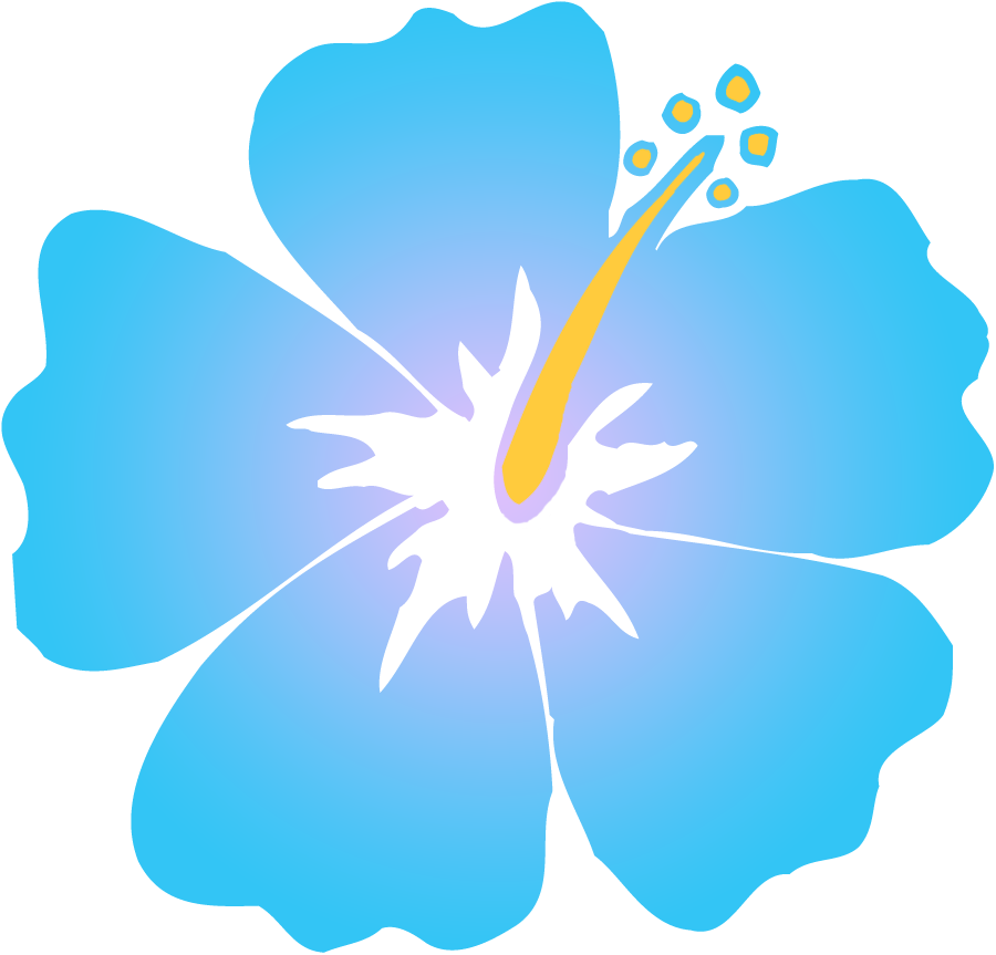900x863 Blue Flower Clipart Hawaiian