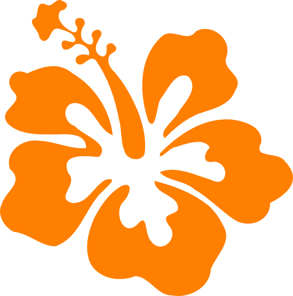 594x601 Orange Hibiscus Clip Art