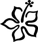 135x150 Cool Hibiscus Flower Outline Sticker