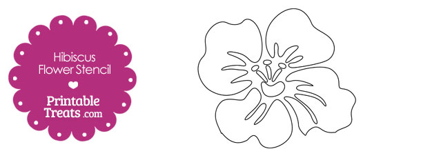 610x229 Printable Hibiscus Flower Stencil Printable