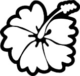 158x150 Cute Hibiscus Flower Outline Sticker