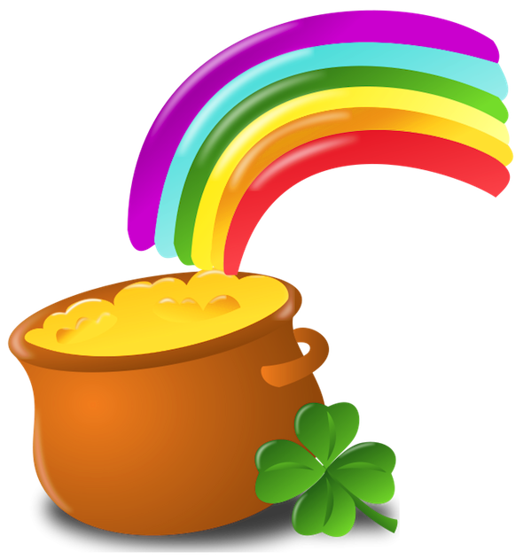 599x631 St Patrick Pot Of Gold With Rainbow Png Pictureu200b Gallery