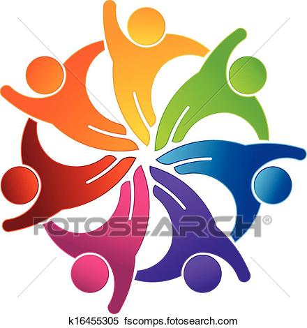 440x470 Clipart Of Social Hi 5 Group Logo K16455305