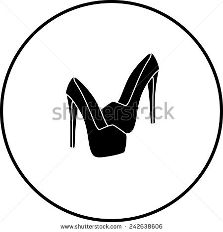 450x470 Heels Clipart Monochrome