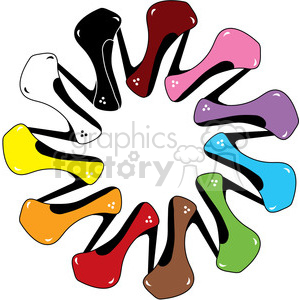 300x300 Royalty Free High Heels Shoe Of Every Color 387479 Vector Clip Art