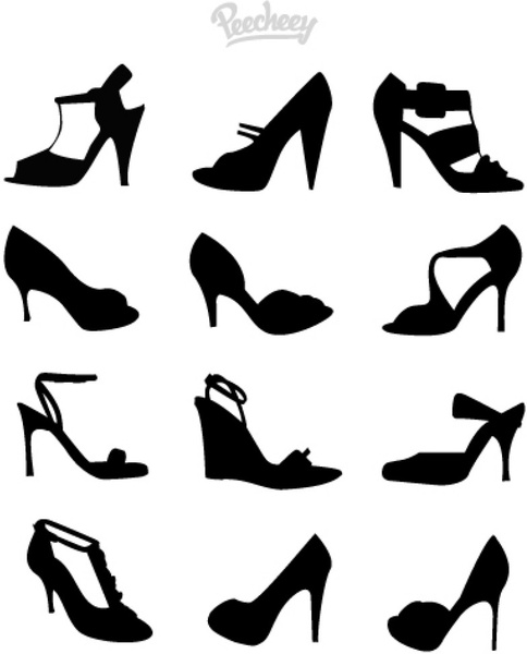 484x600 Heels Silhouettes Free Vector In Adobe Illustrator Ai ( Ai