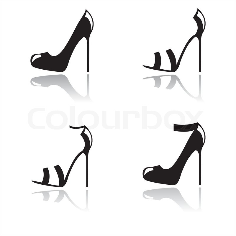 800x800 Black High Heel Shoes Stock Vector Colourbox