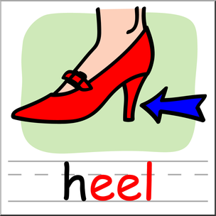 304x304 Clip Art Basic Words Eel Phonics Heel Color I
