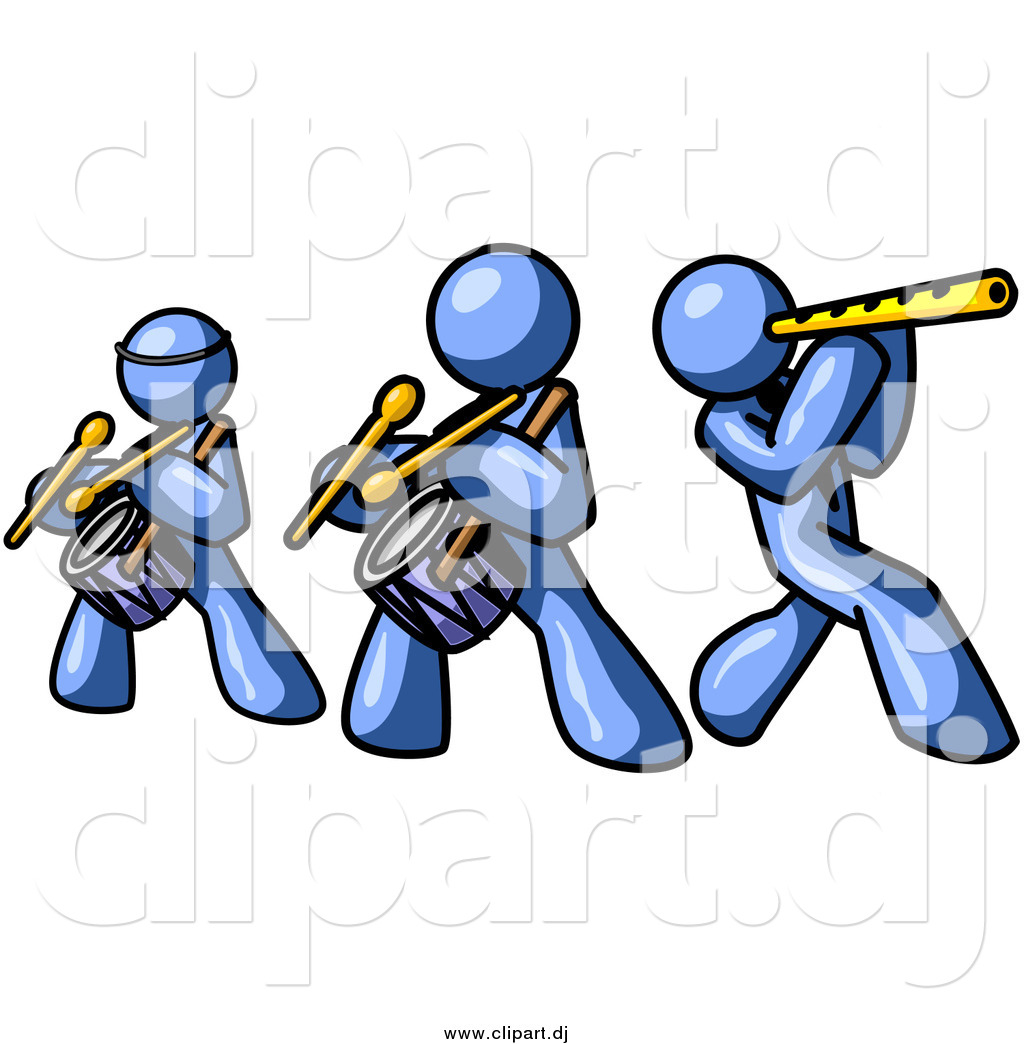1024x1044 Vector Clipart Of Blue Men Playing Flutes And Drums By Leo