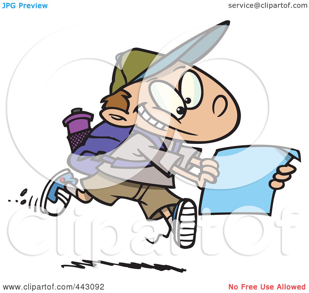 1080x1024 Royalty Free (Rf) Clip Art Illustration Of A Cartoon Lost Hiker