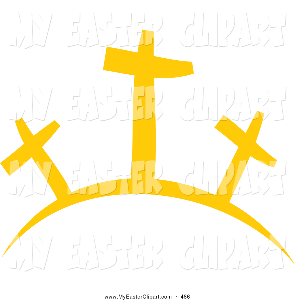 1024x1044 Three Crosses On A Hill Clipart