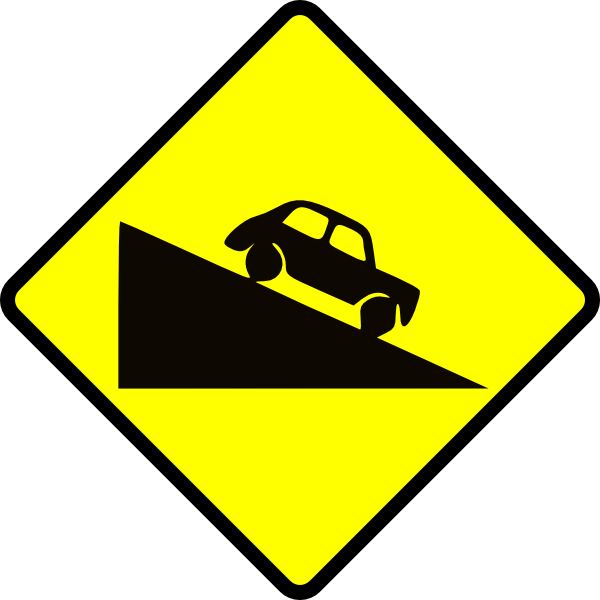 600x600 Caution Steep Hill Clip Art