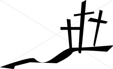 388x237 Three Crosses On A Hill Clipart