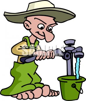 297x350 Cartoon Of A Hillbilly Getting Water From A Well