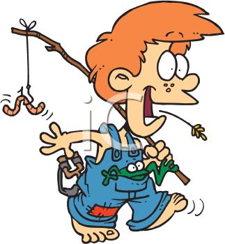 323x350 Hillbilly Boy Wearing Overalls Going Fishing In The Country