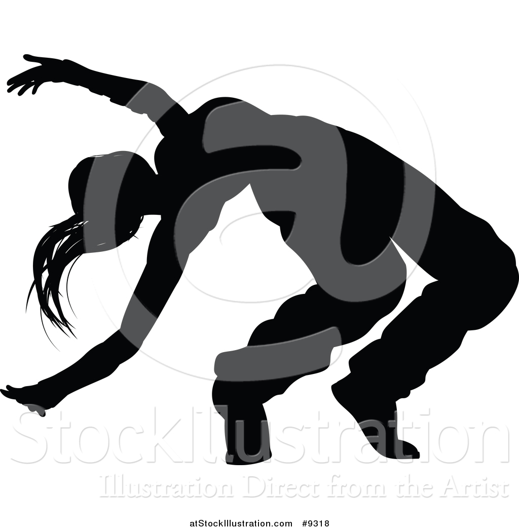 1024x1044 Vector Illustration Of A Black Silhouetted Female Hip Hop Dancer