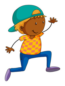 226x300 Happy Boy Dancing Alone Illustration Royalty Free Stock Image