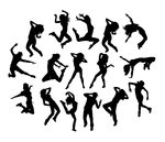 150x129 Happy Break Dance Expression Silhouettes