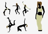 200x140 Hip Hop Dancer Silhouette Clipart