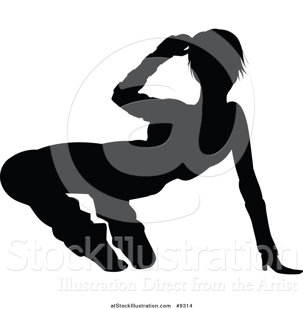 1024x1044 Vector Illustration Of A Black Silhouetted Female Hip Hop Dancer