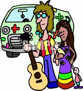 273x300 Hippie Family With A Flower Van And An Acoustic Guitar Clip Art Image