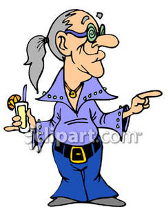 244x300 Hippie With A Ponytail Holding A Cocktail