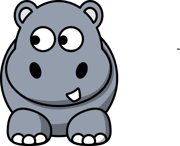 600x487 Hippo Looking Left Clip Art