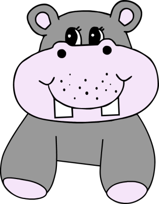 313x400 Clip Art Of Cartoon Hippopotamus Clipart Image 2