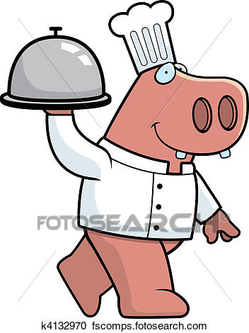 352x470 Clipart Of Hippo Chef K4132970