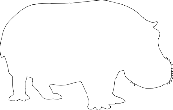 555x353 Clip Art Hippo Silhouette Black White Line Art Svg
