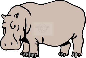 342x232 Clip Art Of Cartoon Hippopotamus Clipart Image