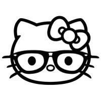 200x200 Hello Kitty Hipster Glasses Die Cut Vinyl Sticker Decal Sticky