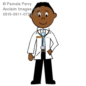 300x300 Art Illustration Of An Ethnic Stick Figure Hispanic Doctor