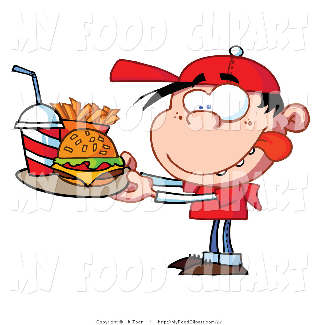1024x1044 Food Clip Art Of A Boy Carrying Fast Food By Hit Toon